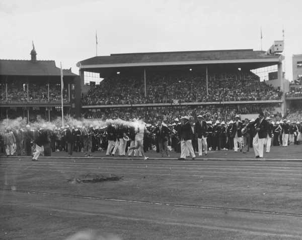 The Olympic torch in Melbourne